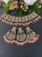 Pestel Pink Pakistani Kundan Choker Set