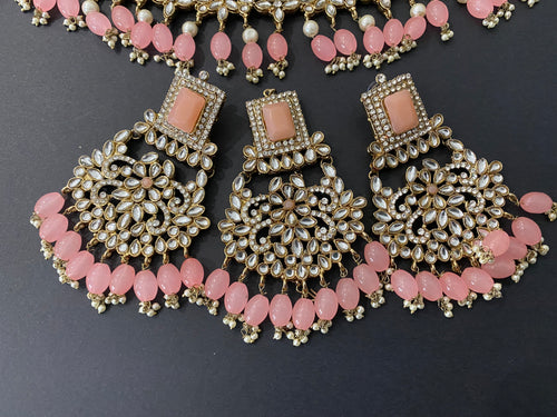 Pestel Pink Pakistani Kundan Choker Set