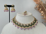 Lavender Kundan Necklace Set