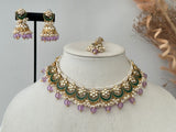 Lavender Kundan Necklace Set