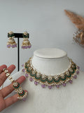 Lavender Kundan Necklace Set