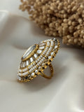 Bridal Pearl Kundan Adjustable Ring