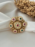 Bridal Pachi Kundan Adjustable Ring