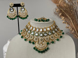 Semi Bridal Green Uncut Kundan Choker Set