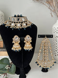 Teal Blue Uncut Kundan Choker Set