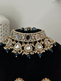 Teal Blue Uncut Kundan Choker Set