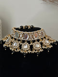 Black Uncut Kundan Choker Set