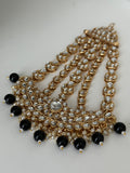 Black Uncut Kundan Choker Set