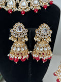 Red Uncut Kundan Choker Set