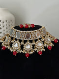 Red Uncut Kundan Choker Set