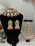 Hot Pink Uncut Kundan Choker Set