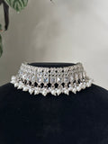 Pearl Silver Polki Choker Set