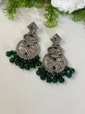 Green Oxidized Earrings