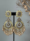 Light Lime Meena Kundan Earrings