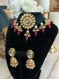 Red and Green Kundan Choker Set