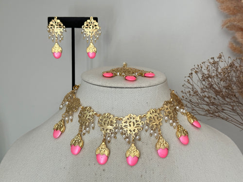 Neon Pink Traditional Dabka Set