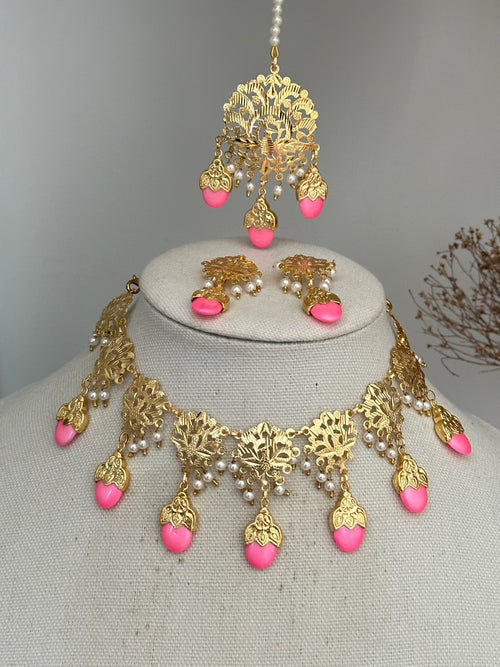 Neon Pink Traditional Dabka Set