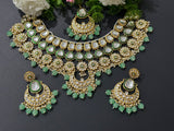 Semi Bridal Mint Green Uncut Kundan Choker Set