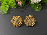 Antique Gold Polki Studs