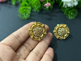 Antique Gold Polki Studs