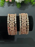 Pink Kundan and Mirror Bangle Set