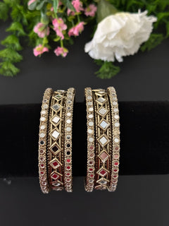 Antique Gold Mirror Bangle Set