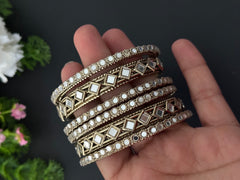 Antique Gold Mirror Bangle Set