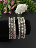 Silver Mirror Bangle Set