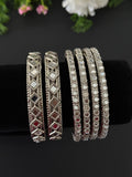 Silver Mirror Bangle Set