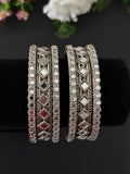 Silver Mirror Bangle Set