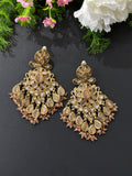 Peach Kundan Monalisa Earrings