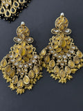 Yellow Kundan Monalisa Earrings