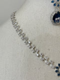 Navy Blue American Diamond Necklace Set