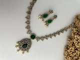 Emerald Victorian Diamond Necklace Set