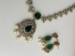 Emerald Victorian Diamond Necklace Set