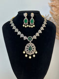 Emerald Victorian Diamond Necklace Set