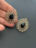 Black Polki Studs