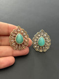 Sea Green Polki Studs