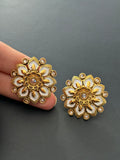 White Antique Gold Studs