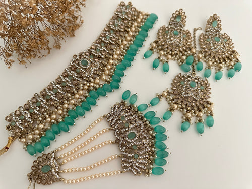 Sea Green Pakistani Choker Set