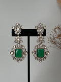 Green Victorian Diamond Earrings