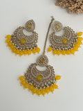 Yellow Chandbali Tikka Set