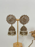 Pearl Polki Jhumka Tikka Set