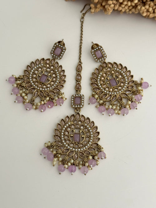 Lavender Polki Tikka Set