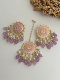 Lavender Engraved Stud Tikka Set