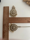 Pearl Polki Earring Tikka Set