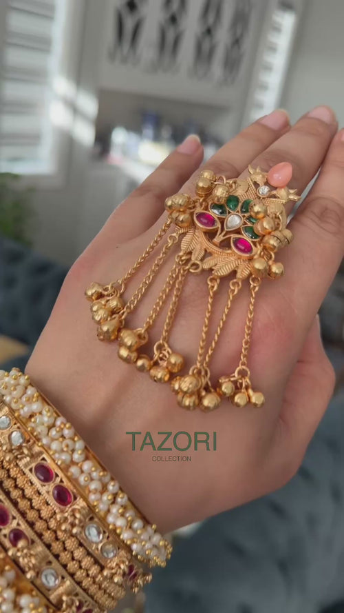 Kundan x  Pearl bangles stack