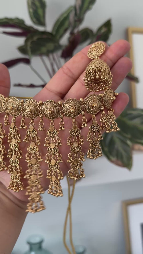 Waterfall Gold Choker Set