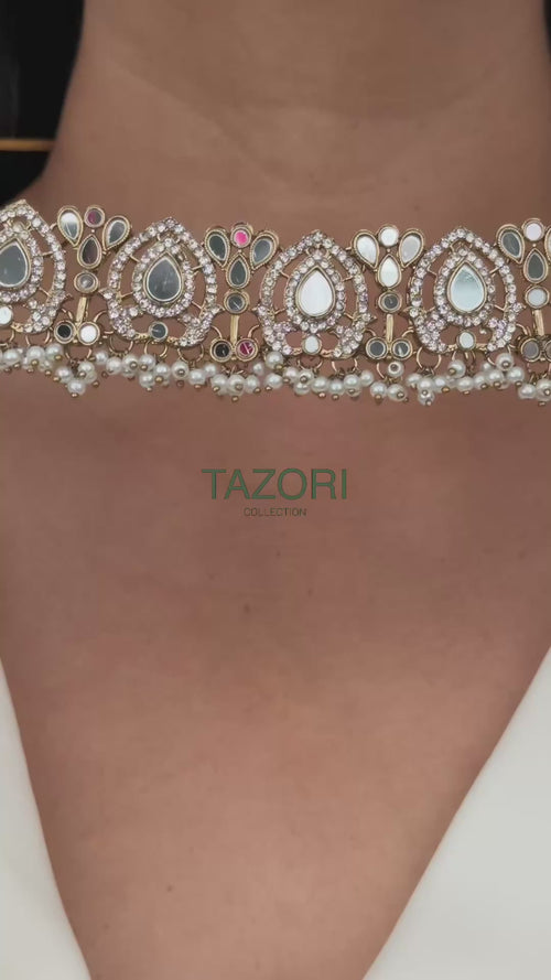 Mirror Pearl Choker Set