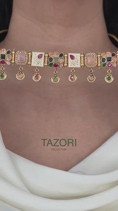 Multi-Colour Polki Choker Set